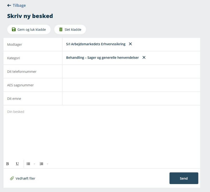 Digital Post - skriv ny besked