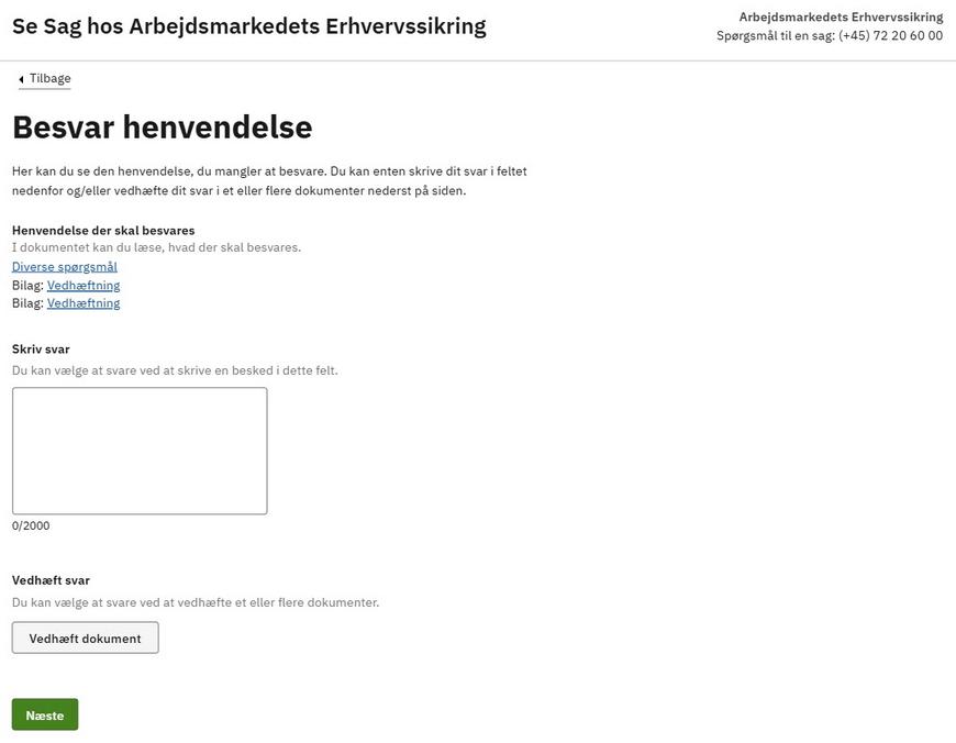 Se Sag - Besvar henvendelse - skriv svar