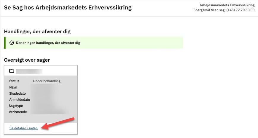 Se Sag - Send besked - Se detaljer i sagen