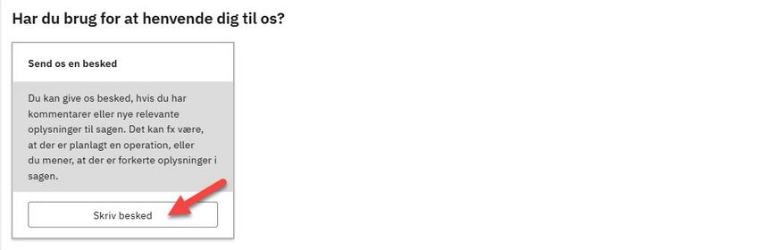 Se Sag - Send besked - Skriv besked knap